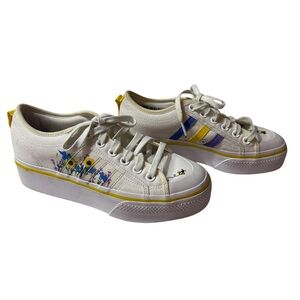 Adidas Nizza Bee-Lieve in Flowers Womens 6.5 Floral Platform Sneakers